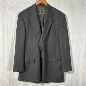 Brooks Brothers Sport Coat 48 Long Gray 100% Wool Lined Made in USA Pin Check